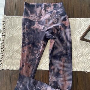 Black and Brown Lululemon Tie Dye Leggings Size 4
